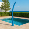 RIO-SS0935-BLUE Doccia Esterna Blu in Polietilene HD con Riscaldamento Solare Altezza 226 cm Serbatoio da 25 Litri e Lavapiedi Ideale per Giardino e Piscina - STARMATRIX RIO BLUE