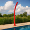 RIO-SS0935-RED Colonna Doccia Ecologica Rossa in Polietilene HD con Serbatoio da 25 Litri e Lavapiedi per Giardino e Piscina STARMATRIX RIO RED